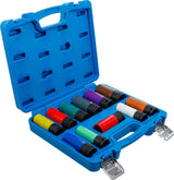 PROTECTIVE IMPACT SOCKET SET | 12.5 MM (1/2") DRIVE | 15 - 27 MM AND SPECIAL WHEEL NUTS | 11 PCS. (74254)