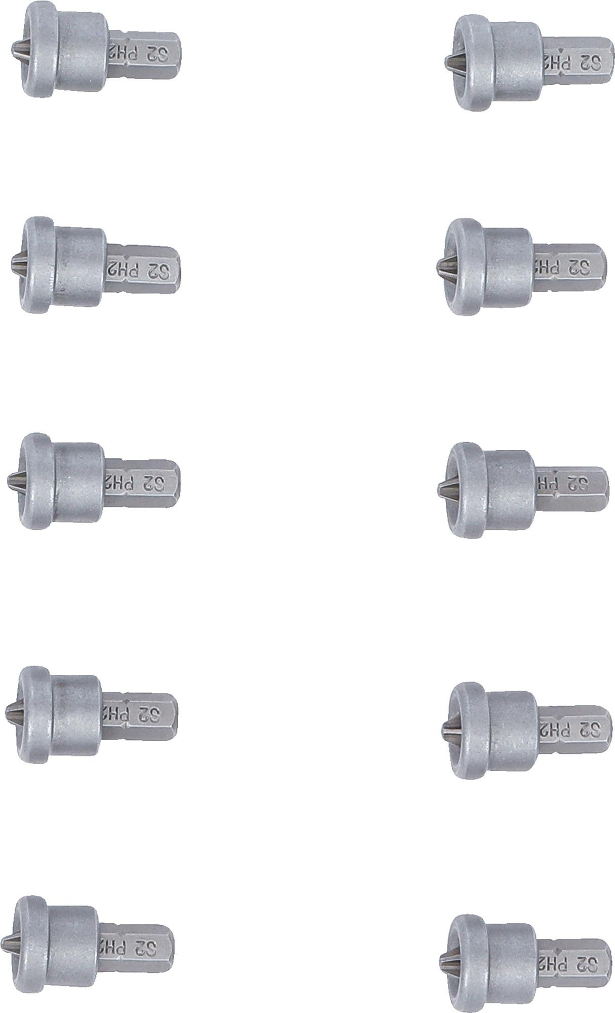BIT SET WITH DEPTH STOP | FOR PLASTERBOARD | 6.3 MM (1/4") DRIVE | CROSS SLOT PH 2 | 10 PCS. (50408)