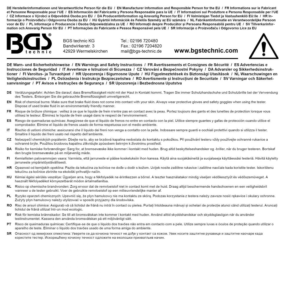 BRAKE FLUID TESTER | FOR DOT AND ENV (74420B)