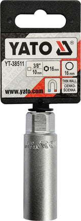SPARK PLUG SOCKET 3/8" 16MM 12PT (YT-38511)