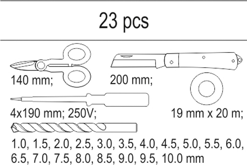 TOOL SET, 23 PCS (YT-55471)