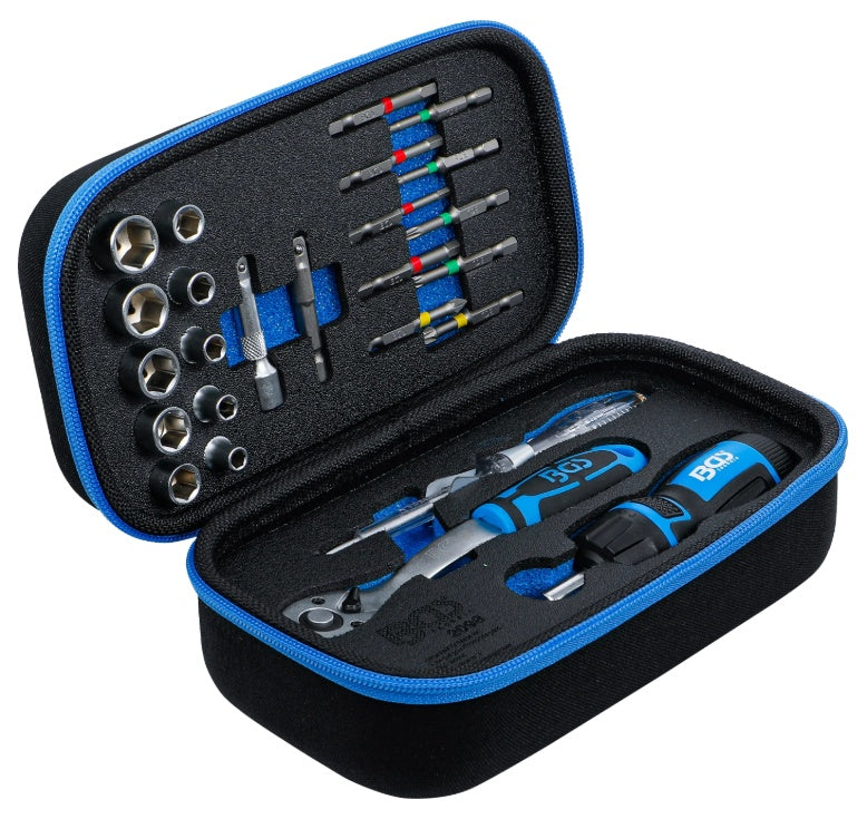SOCKET, RATCHET, SCREWDRIVER AND BIT SET | 6.3 MM (1/4") | 26 PCS. (2098)