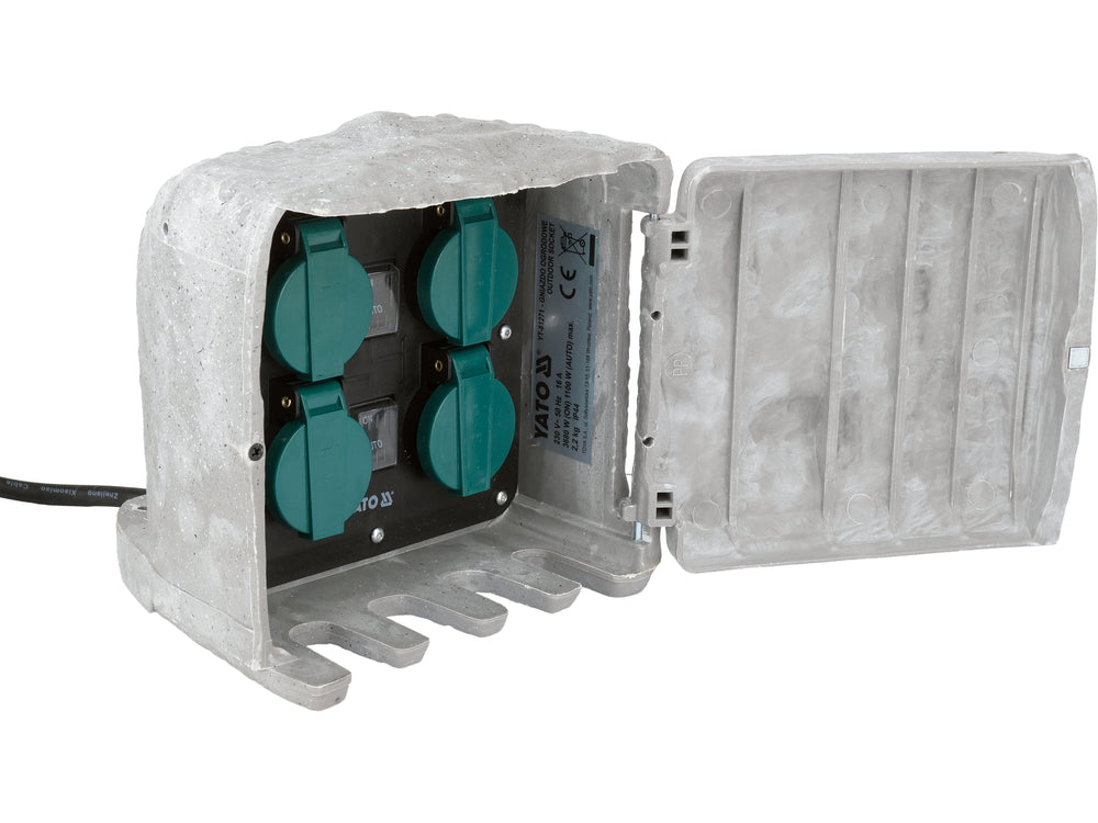 OUTDOOR SOCKET IN STONE IMITATION | IP44 | 4 X 230V (YT-81271)