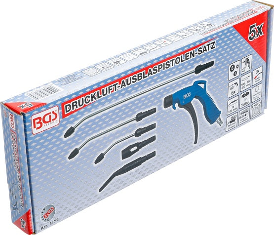 AIR BLOW GUN SET | WITH 5 ATTACHMENTS (7177)