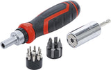 PRECISION BIT / MULTI SOCKET SET | WITH RATCHET SPINNER HANDLE FOR BITS, REVERSIBLE | 17 PCS. (20817)