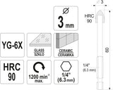 GLASS AND TILE DRILL WITH HEX SHANK 3MM (21700)