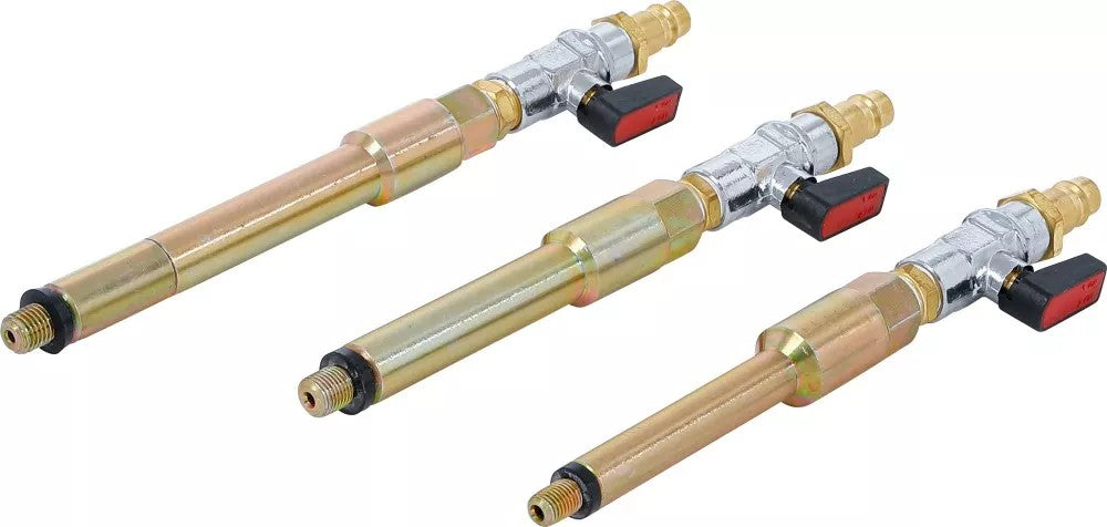 COMPRESSED AIR ADAPTOR SET FOR GLOW PLUG HOLES | M8 X 1.0, M10 X 1.0, M10 X 1.25 | 3 PCS. (9519)