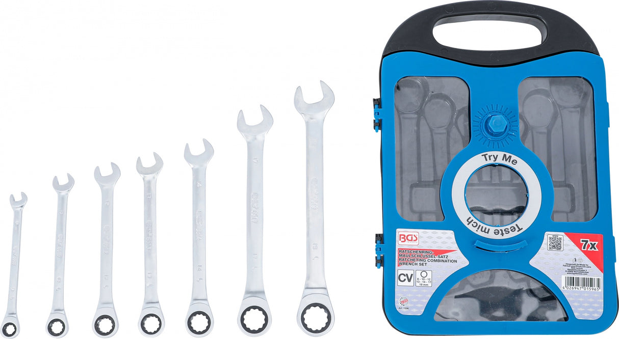 RATCHET COMBINATION WRENCH SET | 8 - 19 MM | 7 PCS. (1596)