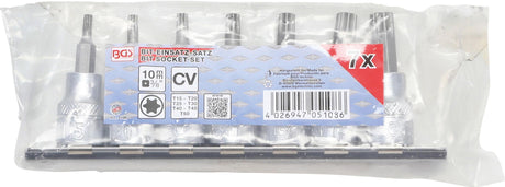 Puristettujen ruuvikärkien sarja | 10 mm (3/8") | T-Star (Torx) T15 - T50 | 7 kpl (5108)