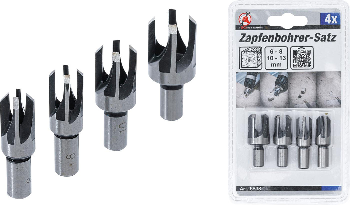 PIN DRILL SET | 6 - 8 - 10 - 13 MM | 4 PCS. (6838)
