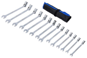 RING SPANNER SET WITH SWIVEL SOCKET | 8 - 22 MM | 14 PCS (74425)