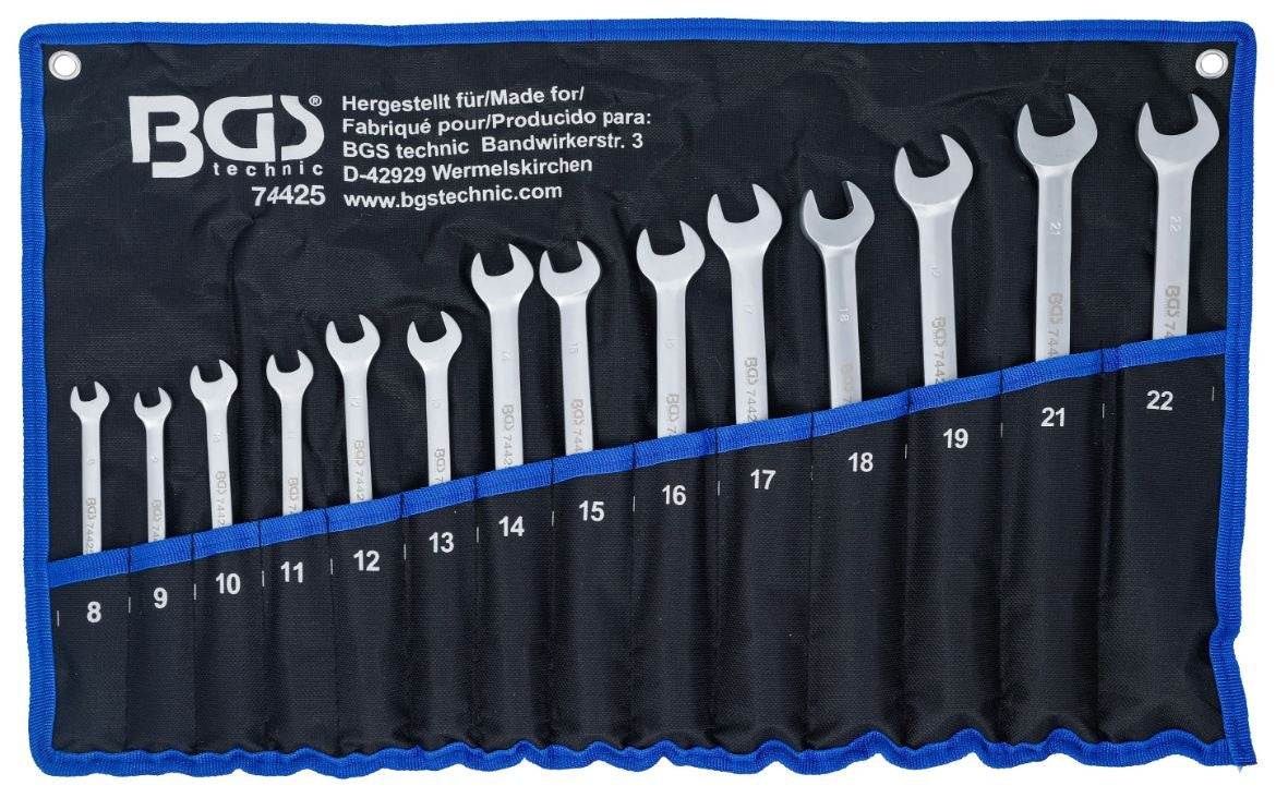 RING SPANNER SET WITH SWIVEL SOCKET | 8 - 22 MM | 14 PCS (74425)