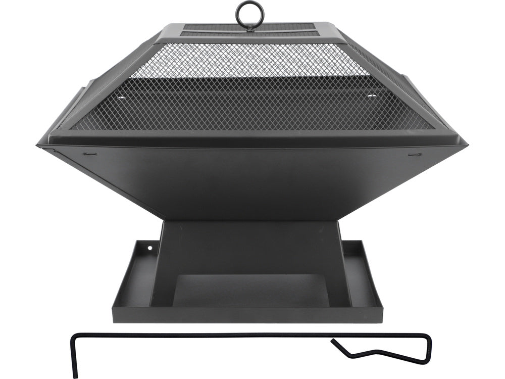 STEEL FIRE PIT WITH LID 45 X 45CM (99715)
