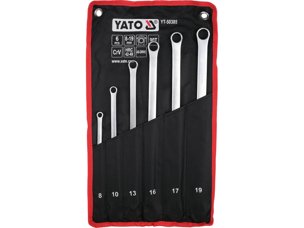 EXTRA LONG DOUBLE RING RATCHET WRENCH 8-19MM 6PCS (YT-50385)