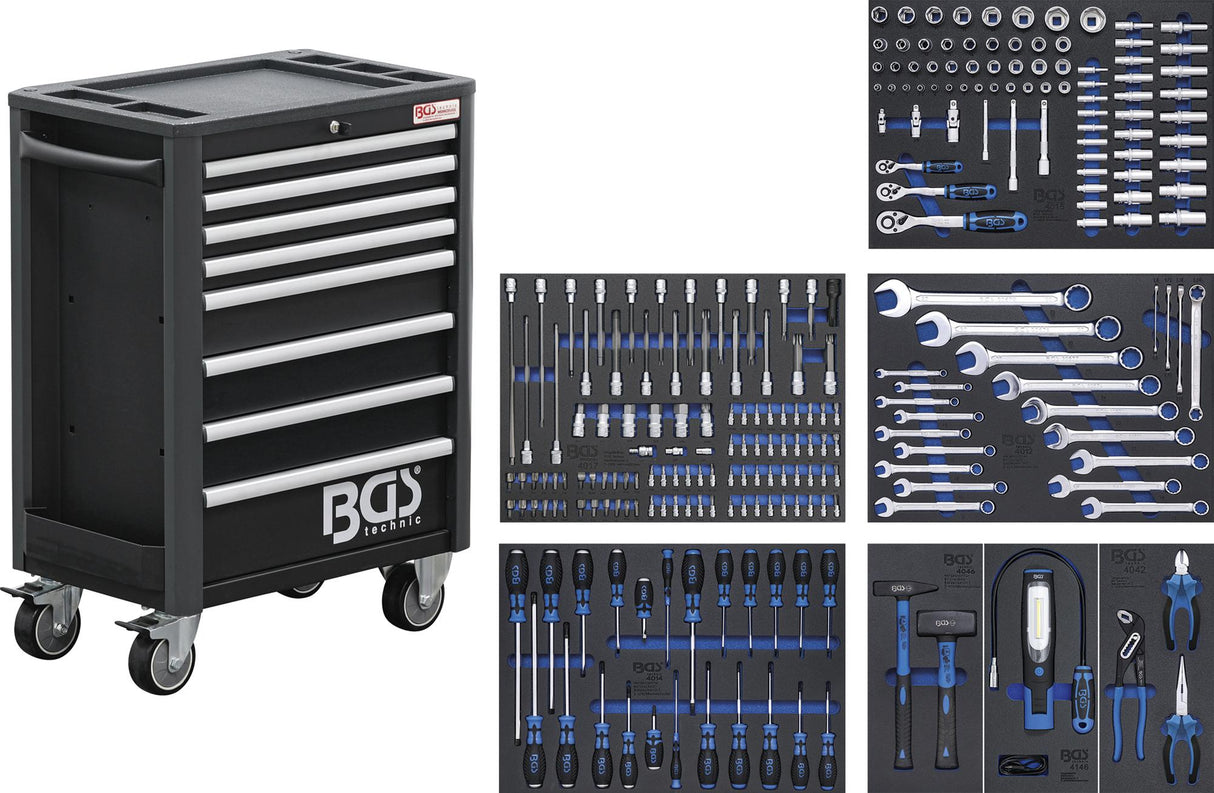 WORKSHOP TROLLEY PRO STANDARD | 8 DRAWERS | WITH 234 TOOLS (4113)
