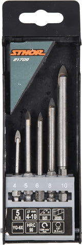 GLASS AND TILE DRILLS 5PCS 4-10MM HEX (21709)