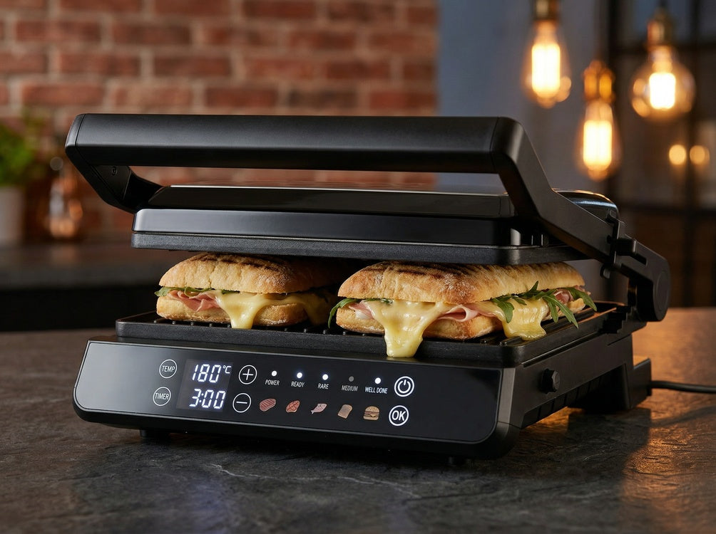 ELECTRIC GRILL, WAFFLE MAKER 2IN1 2000W, LED CONTROL PANEL (67440)