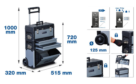 MOBILE ASSEMBLY TROLLEY | WITH 111 TOOLS (15506)