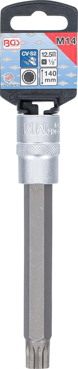 BIT SOCKET | LENGTH 140 MM | 12.5 MM (1/2") DRIVE | SPLINE (FOR XZN) | M14 (5184-M14)
