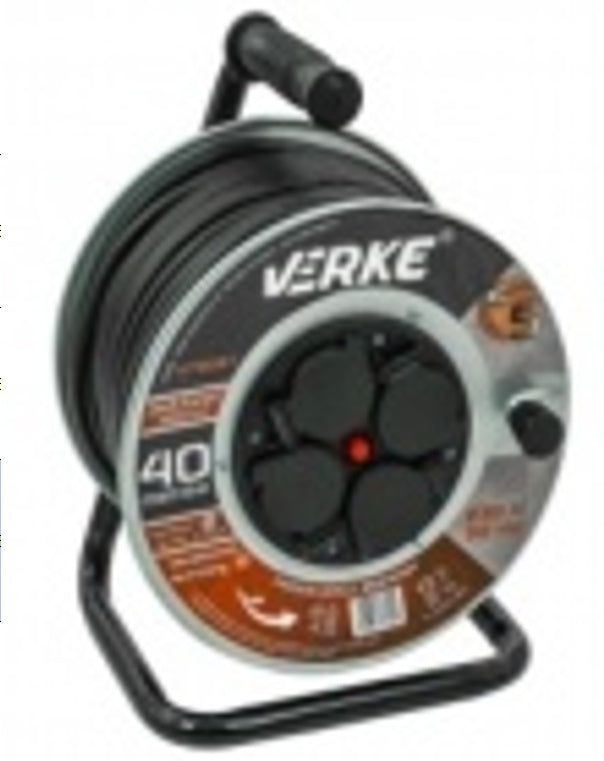 CABLE REEL EXTENSION | 4 WATERPROOF SOCKETS | 3X2.5 MM² | 40 M (EG-0050)