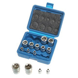 SOCKET SET E-STAR FOR BOLTS 14 PCS., 1/4"+3/8"+1/2", E4-E24 (KR121014)