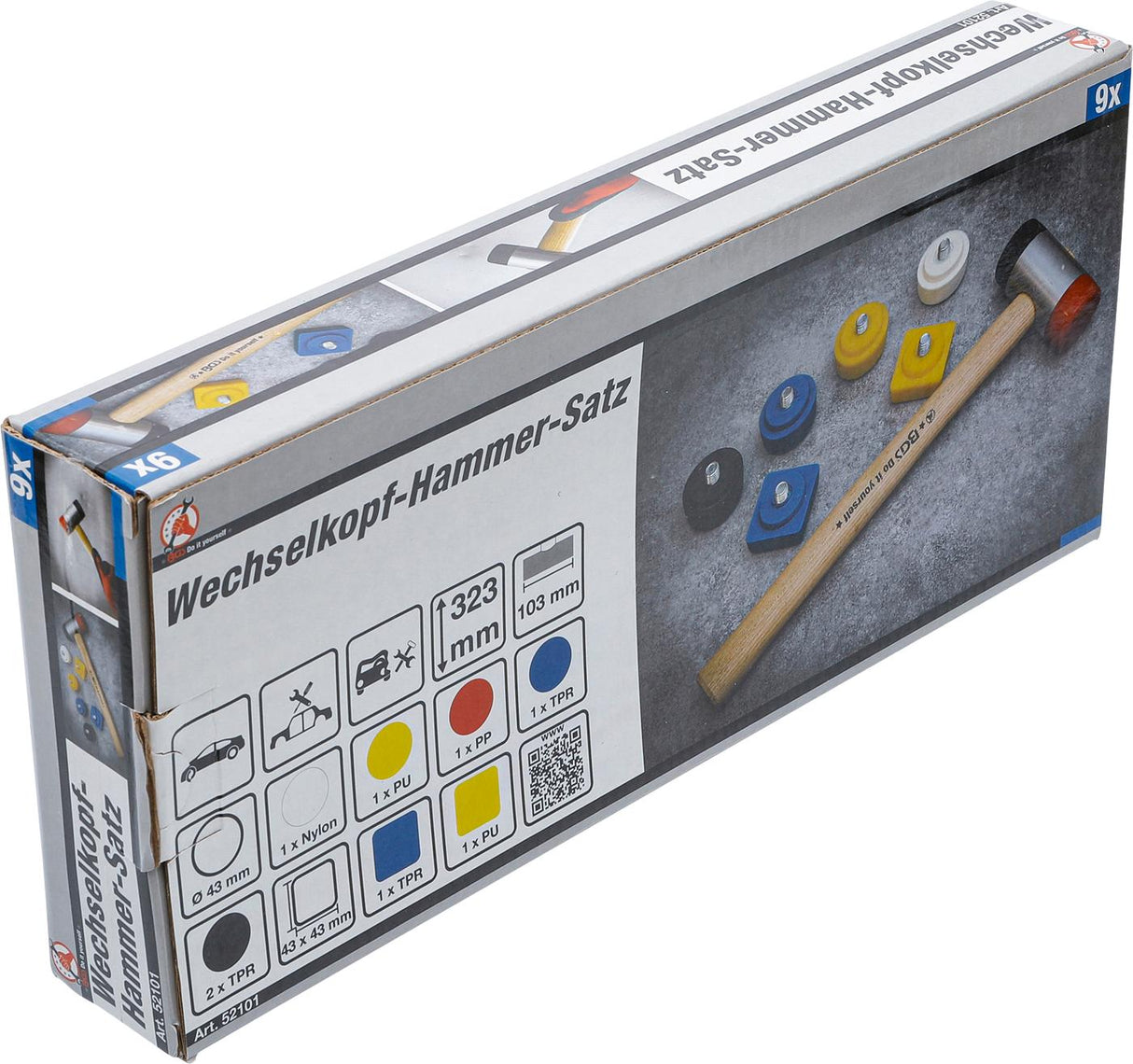 HAMMER SET WITH INTERCHANGEABLE HEADS | Ø 43 MM | 9 PCS. (52101)