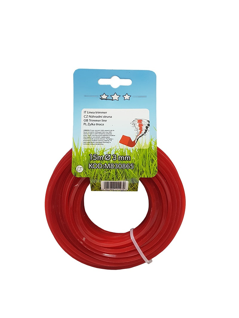TRIMMER LINE FOR GRASS | SQUARE | 3.0 MM X 15 M (M830865)