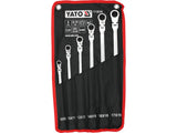SET OF RATCHETING RING DOUBLE-ENDED LONG REVERSIBLE WRENCHES | WITH SWITCH | 8-19 MM | 6 PCS (YT-50390)