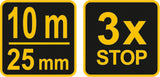 MEASURING TAPE RED-BLACK 10MX25MM (10129)