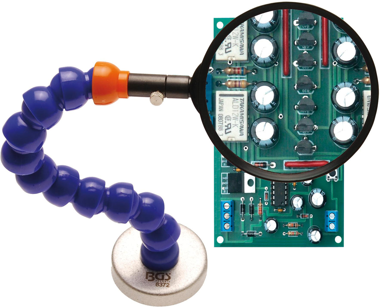 MAGNIFIER WITH FLEXIBLE ARM AND MAGNETIC FOOT (8372)