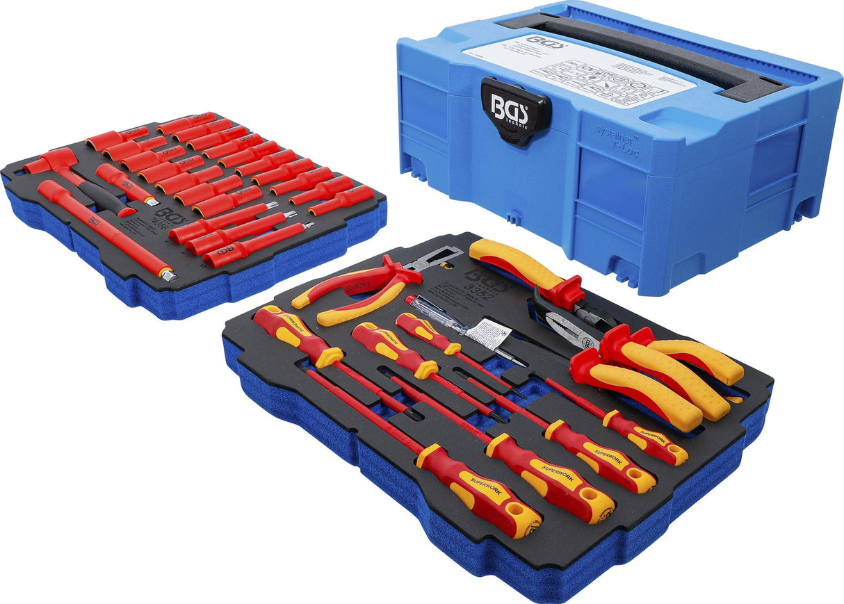 VDE PLIERS, SCREWDRIVER AND SOCKET SET | BGS SYSTAINER® | 36-PCS. (70230)