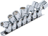 UNIVERSAL JOINT SOCKET SET, HEXAGON | 10 MM (3/8") DRIVE | 3/8" - 3/4" | INCH SIZES | 7 PCS. (9501)