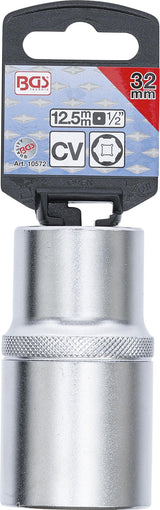 SOCKET, HEXAGON, DEEP | 12.5 MM (1/2") DRIVE | 32 MM (10572)