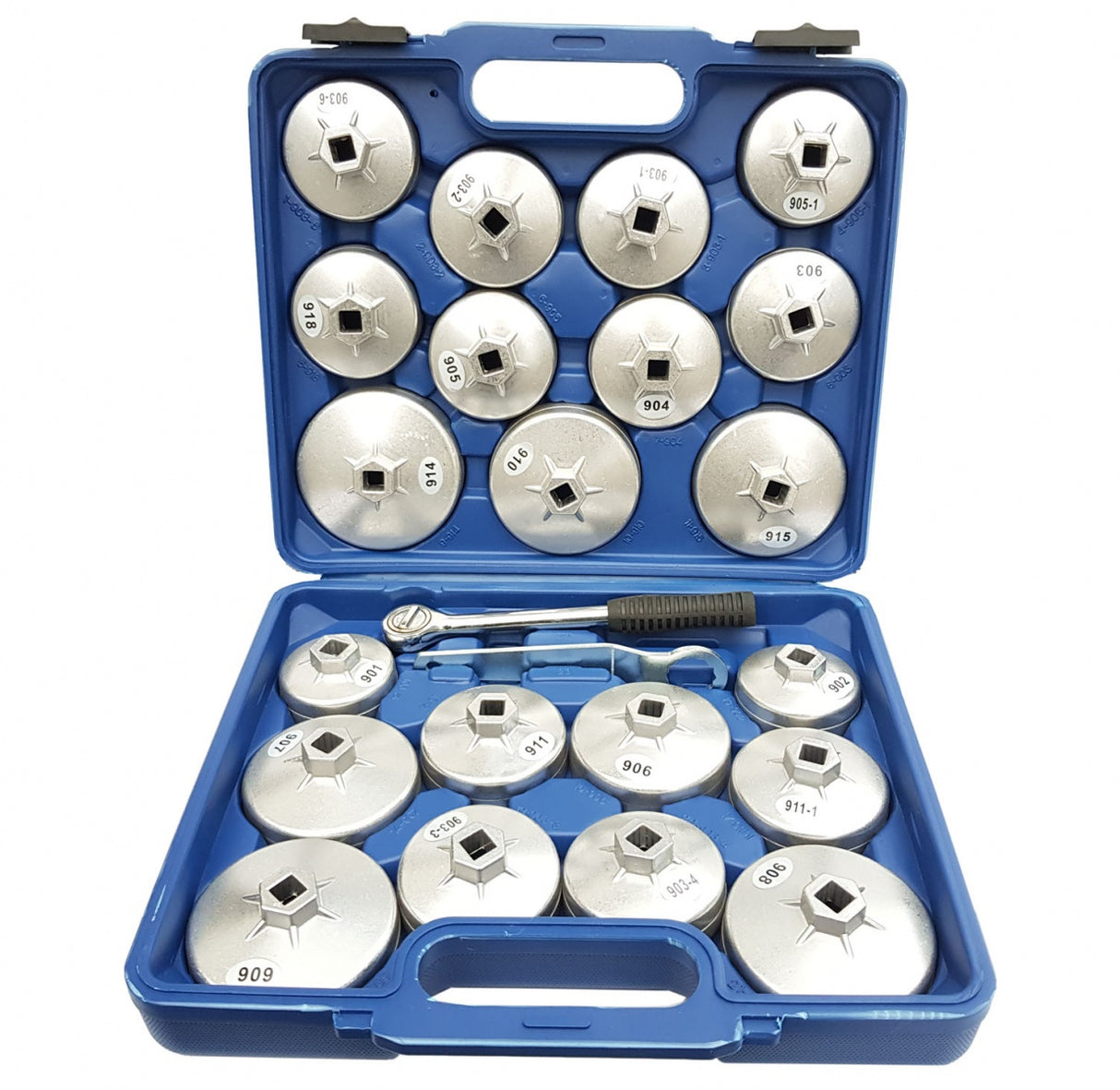 OIL FILTER CAPS | ALUMINUM | WITH RATCHET 12.5 MM (1/2") | 23 PCS. (WS2705)