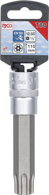 BIT SOCKET | LENGTH 110 MM | 12.5 MM (1/2") DRIVE | T-STAR TAMPERPROOF (FOR TORX) T80 (5103-TB80)