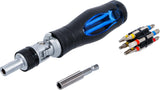 JOINT SCREWDRIVER BIT SET | WITH RATCHET SPINNER HANDLE, REVERSIBLE | 14 PCS. (70053)