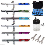 PROFESSIONAL AIRBRUSH SET WITH HOSES 18 PCS. (6+6+6) (ABS12-1)