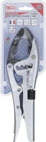 LOCKING GRIP PLIERS | 4-WAY ADJUSTABLE | DEEP OFFSET JAW | FRENCH TYPE | 250 MM (7085)