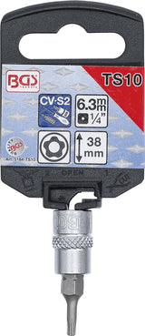 BIT SOCKET | 6.3 MM (1/4") DRIVE | T-STAR TAMPERPROOF (FOR TORX) TS10 (5184-TS10)