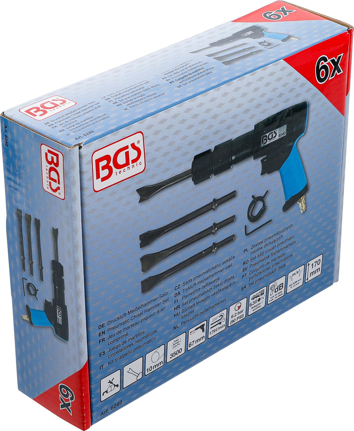 PNEUMATIC CHISEL HAMMER SET | WITH QUICK RELEASE CHUCK | 10 MM (6240)