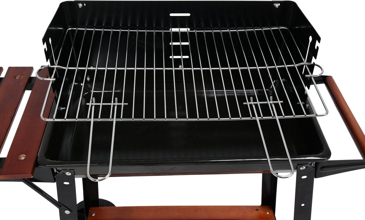 OUTDOOR BARBECUE / GRILL | WOODEN SHELF | GRATE 48X28 CM (99585)