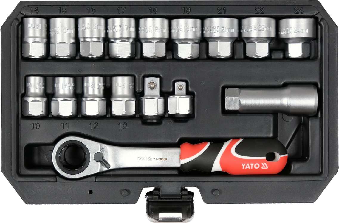 GO THROUGH SPLINE SOCKET SET 3/8",1/2" (YT-38653)