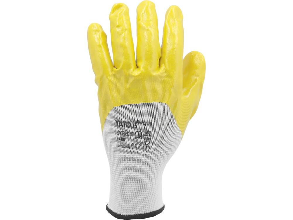 WORKING GLOVES POLYEST/NITR. YELLOW S.9' (YT-7480)