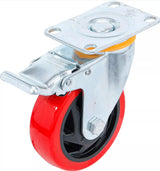 CASTOR WITH BRAKE | RED/BLACK | Ø 100 MM (80664)