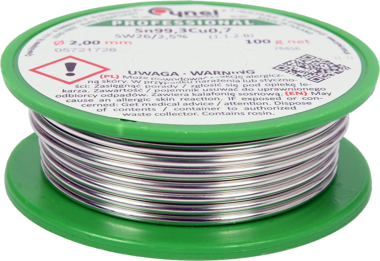LEAD FREE SOLDER 2MM 100G (76856)