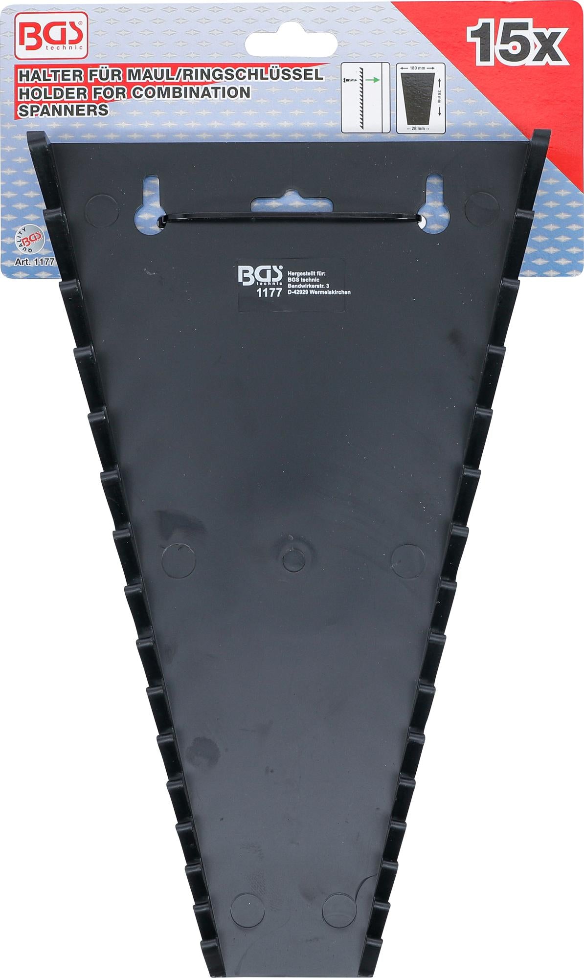 HOLDER FOR COMBINATION/RING SPANNERS | 15 STACKING SHELFS (1177)