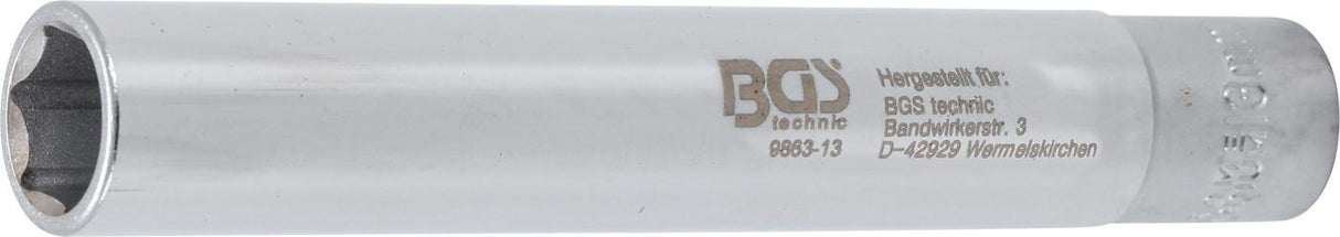 SOCKET, HEXAGON, EXTRA DEEP | 10 MM (3/8 ") DRIVE | 13 MM (9863-13)