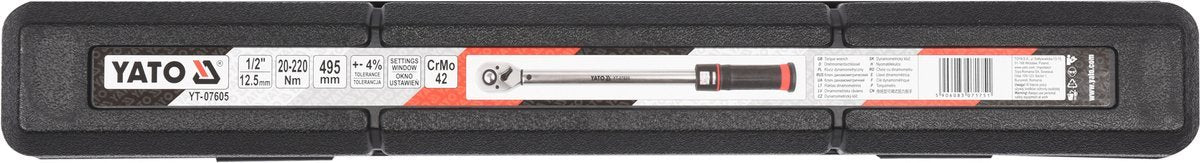 TORQUE WRENCH 1/2" 20-220NM (YT-07605)