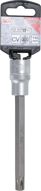 BIT SOCKET | LENGTH 140 MM | 12.5 MM (1/2") DRIVE | SPLINE (FOR RIBE) | M10 (5184-R10)