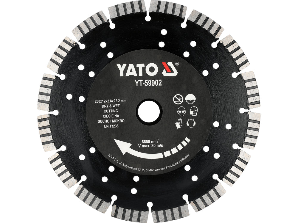 DIAMOND BLADE FOR CUTTING REINFORCED CONCRETE 230X12X22.23MM (YT-59902)